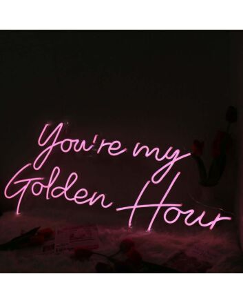 You Are My Golden Hour Pink Neon Sign for Romantic and Positive Spaces