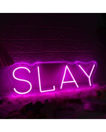 Slay Pink Neon Sign for Empowering and Bold Spaces