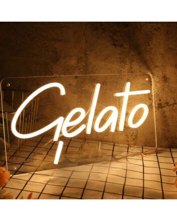 Gelato Yellow Neon Sign for Ice Cream and Dessert Shops