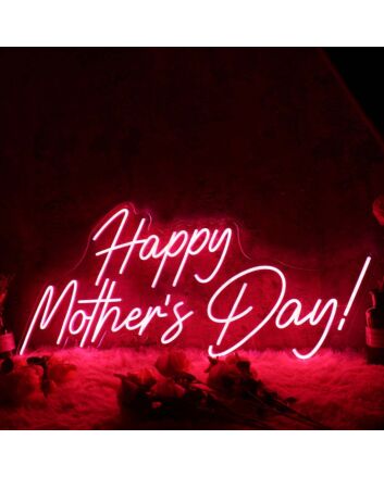 Happy Mother&#039;s Day Red Neon Sign for Mother&#039;s Day and Celebratory Spaces