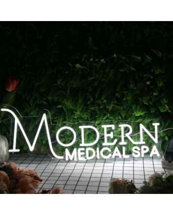 Modern Medical SPA White Neon Sign for Wellness and Spa Spaces