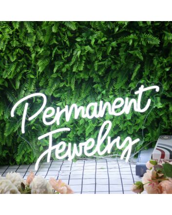 Permanent Jewelry White Neon Sign for Jewelry Shops