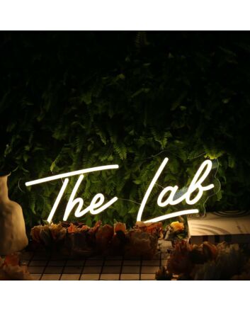 The Lab Yellow Neon Sign for Creative and Fun Spaces