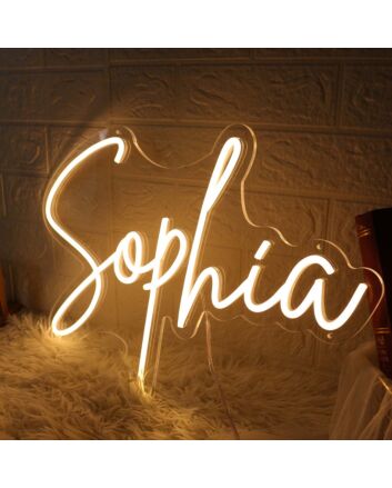 Sophia Yellow Neon Sign for Personalized Decor