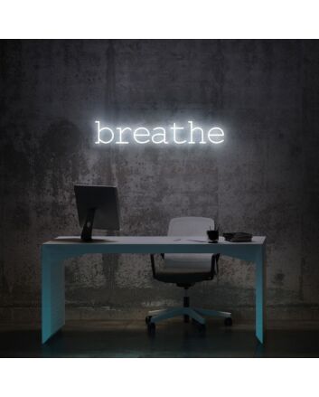 Breathe Neon Sign for Relaxation Spaces and Yoga Studios