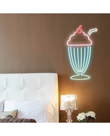 Milkshake Neon Sign for Fun and Refreshing Spaces