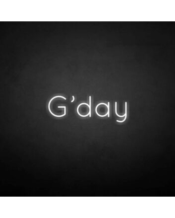 &#39;G&#39;Day&#39; neon sign