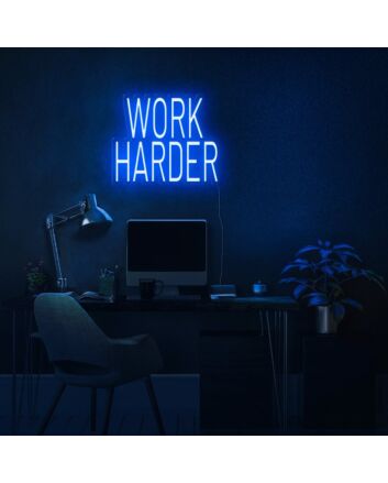 Work Harder Neon Sign for Motivational and Inspirational Spaces