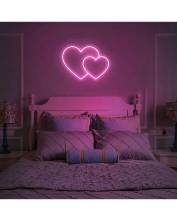Couple Love Hearts Neon Sign for Romantic and Loving Spaces