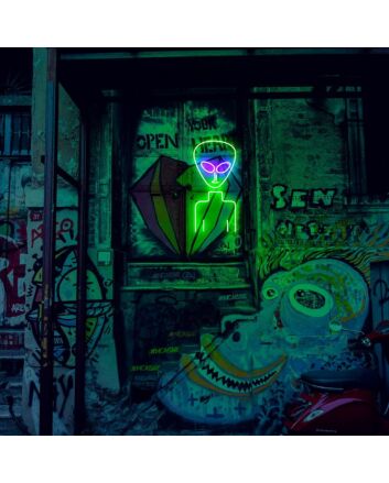 Alien Neon Sign for Whimsical and Fun Spaces