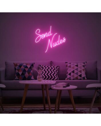 Send Nudes Neon Sign V2 adds a playful touch to any bedroom