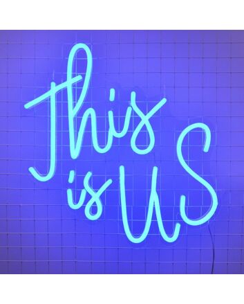 This Is Us Neon Sign for family-oriented living rooms
