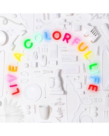 Live A Colorful Life Neon Sign brightens up living rooms