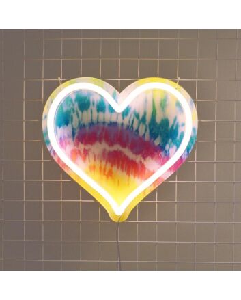 Tiedye Heart Neon Sign brings artistic flair to teen rooms