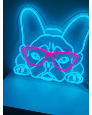 Frenchie Love Neon Sign perfect for pet lovers&#039; spaces