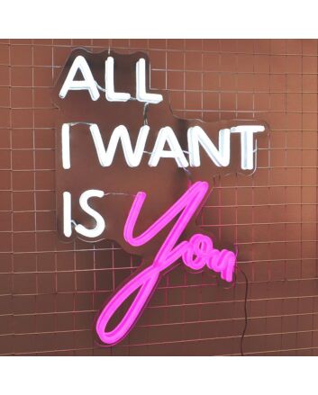 All I Want Is You Neon Sign for romantic bedroom decor