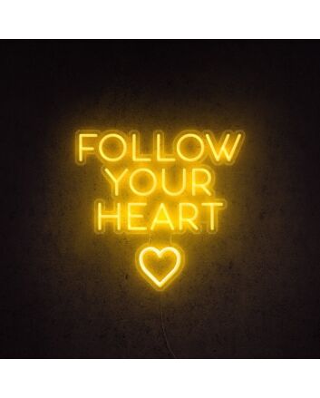 Follow Your Heart Neon Sign for romantic and encouraging settings