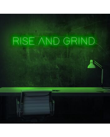 Rise And Grind Neon Sign for hardworking and motivational spaces