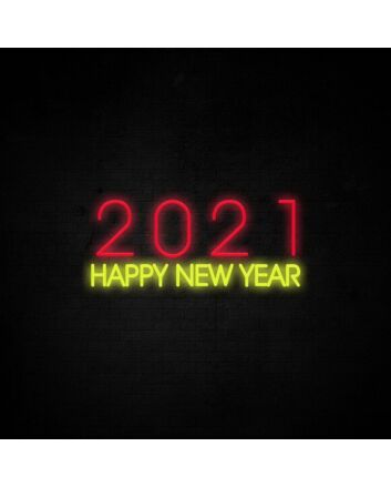 2021 Happy New Year Neon Sign for festive New Year celebrations