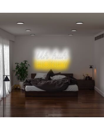 Uh Huh Honey Neon Sign V2 for playful and affectionate settings