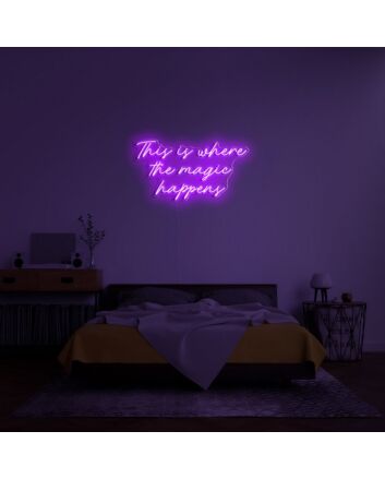 The Magic Happens Neon Sign adds whimsy to any room