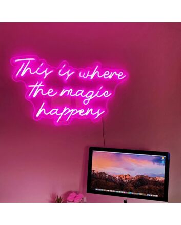 The Magic Happens Neon Sign adds whimsy to any room