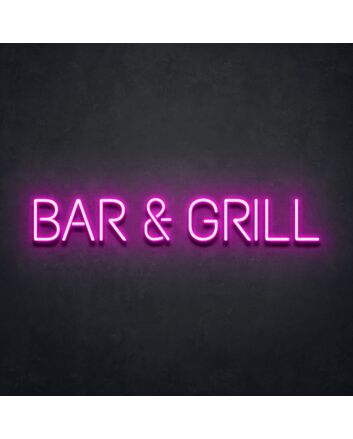 Bar Grill Neon Sign ideal for bar and grill establishments