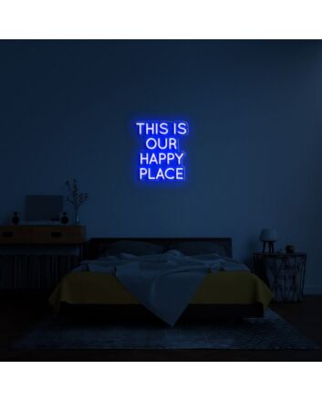 This Is Our Happy Place Neon Sign for Family Rooms