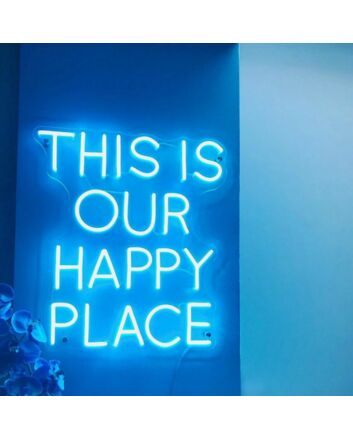 This Is Our Happy Place Neon Sign for Family Rooms