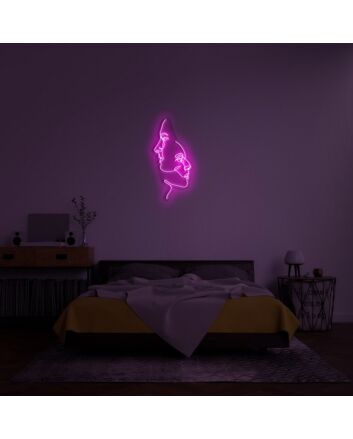Two Face Neon Sign for Artistic Spaces