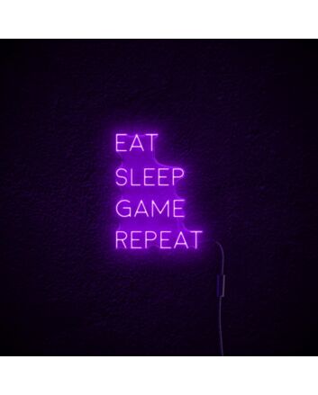 Eat Sleep Game Repeat Neon Sign for Gaming Enthusiasts