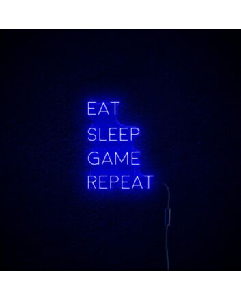 Eat Sleep Game Repeat Neon Sign for Gaming Enthusiasts