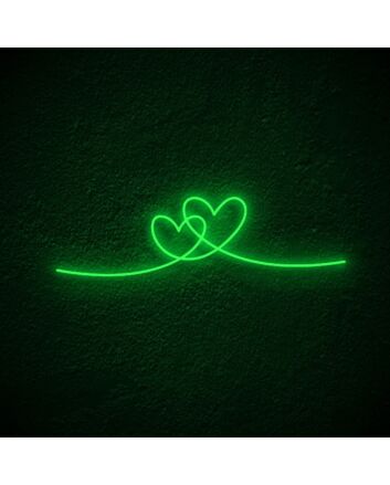 Double Heart Neon Sign for Romantic Settings