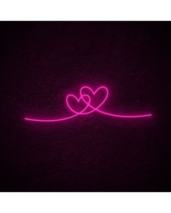 Double Heart Neon Sign for Romantic Settings