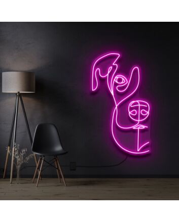 Beagle Line Art Neon Sign for Pet Lovers