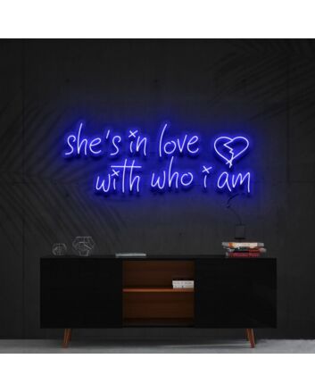 Shes In Love With Who I Am Neon Sign for Bold and Romantic Decor