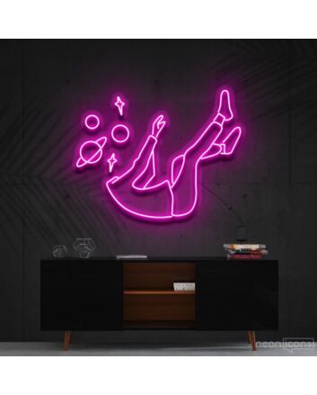 Space Head Neon Sign for Cosmic Themed Spaces