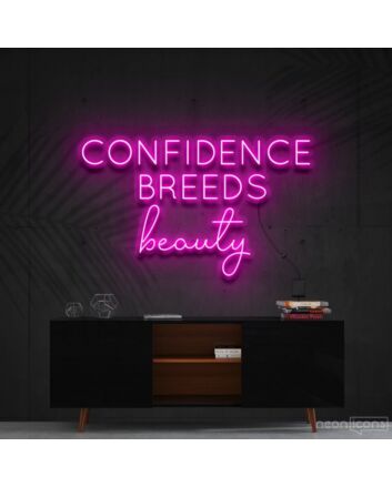Confidence Breeds Beauty Neon Sign for Inspirational and Beauty Spaces