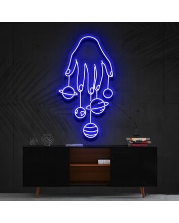 Cosmic Hand Neon Sign for Cosmic Themed Decor