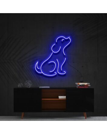 Curious Dog Neon Sign for Pet Lovers and Kids Rooms
