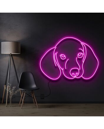 Dachshund Face Neon Sign for Pet Lovers