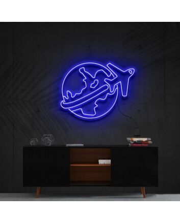 Travel Bug Neon Sign for Wanderlust Decor