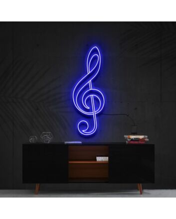 Treble Clef Neon Sign for Music Lovers and Studios