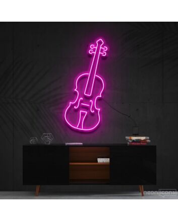 Violin Neon Sign for Music Lovers and Studios