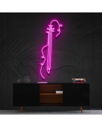 Violin Line Art Neon Sign for Music Lovers and Studios