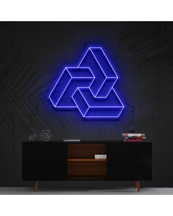 Interlocking Boxes Neon Sign for Geometric Art Lovers