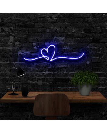 Line Art Heart Neon Sign for Romantic Settings