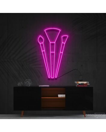Makeup Brushes Neon Sign for Beauty Studios
