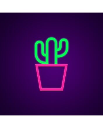 Cactus Neon Sign for Nature and Desert Themed Spaces