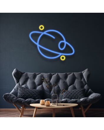 Planet Sign Neon Sign for Space Enthusiasts